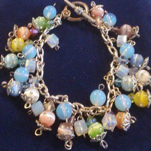 Lillian's Designs Beautiful Bead Bracelet Soft Ocean Pastels Handcrafted